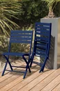 Chaise pliante de jardin en aluminium Marius bleu nuit