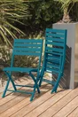 Chaise pliante de jardin en aluminium Marius bleu canard