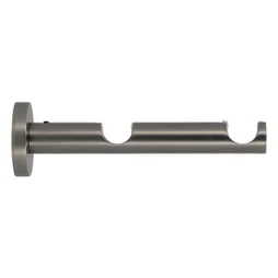 1 support mural double tringle à rideau Gun, 28 mm titane foncé MOBOIS
