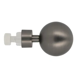 Lot de 2 embouts Boule. gun, gris mat, pour tringle à rideau Diam.20 mm MOBOIS