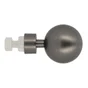 Lot de 2 embouts Boule. gun, gris mat, pour tringle à rideau Diam.20 mm MOBOIS