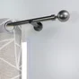 Lot de 2 embouts Boule. gun, gris mat, pour tringle à rideau Diam.20 mm MOBOIS