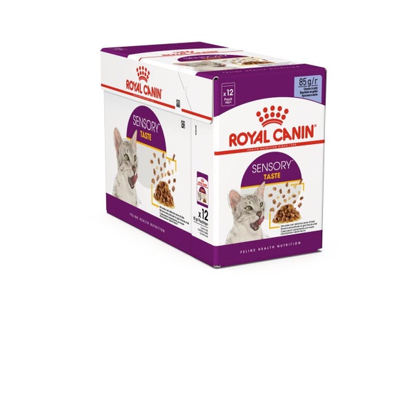 Pâtée chat ROYAL CANIN Sensory taste jelly, paquet de 12 sachets de 85G