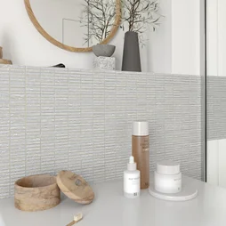 1 plaque de mosaïque mur / sol Zen-bamboo marbre gris, argent 30 x 29 cm ARTENS 