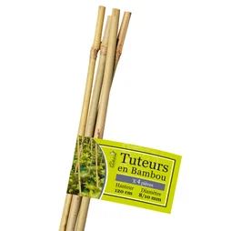 Lot de 4 tuteurs bambou droit et rond LA CORDELINE H.1.2 m