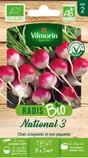 Graines de potager radis national 3 bio VILMORIN 12 g