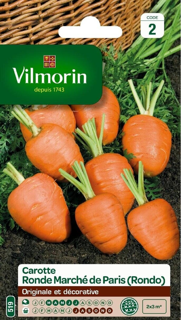 Graines de potager carotte ronde marche de paris VILMORIN 2 g