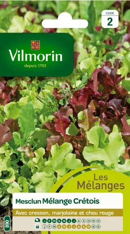 Graines de potager mesclun mélange crétois VILMORIN 6 g