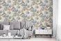 Papier peint intisse Monstera paillette gris