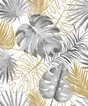 Papier peint intisse Monstera paillette gris