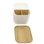 Boîte bambou plastique, SENSEA, H.11 x l.12 x P.11 cm
