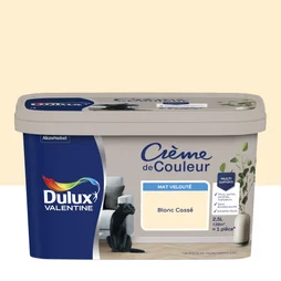 Peinture blanc casse mur, boiserie Creme de couleur DULUX VALENTINE mat 2.5 l