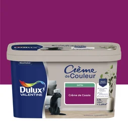 Peinture interieure multi support crème de couleur DULUX VALENTINE crème de cassis satiné 2.5L
