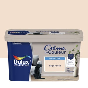 Peinture beige parfait mur, boiserie Creme de couleur DULUX VALENTINE mat 2.5 l