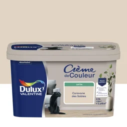 Peinture mur, boiserie, radiateur crème de couleur DULUX VALENTINE caravane des sables satiné 2.5L