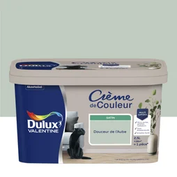 Peinture mur, Creme de couleur DULUX VALENTINE douceur de l'aube satine 2.5 l