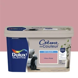 Peinture mur, boiserie Creme de couleur DULUX VALENTINE vieux rose mat 2.5l