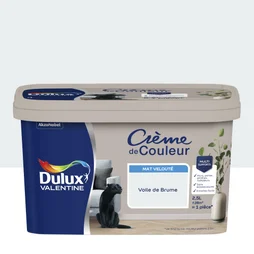Peinture voile de brume mur, boiserie Creme de couleur DULUX VALENTINE mat 2.5 l