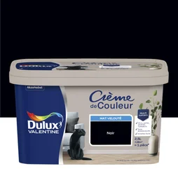 Peinture mur, boiserie Crème de couleur DULUX VALENTINE noir mat 2.5 L