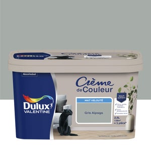 Peinture gris alpaga mur, boiserie Creme de couleur DULUX VALENTINE mat 2.5 l