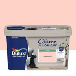 Peinture chamallow mur, boiserie Creme de couleur DULUX VALENTINE satine 2.5 l