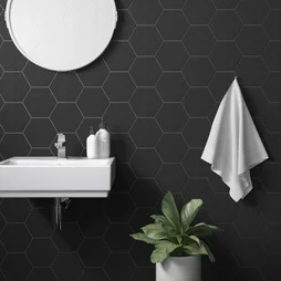 Carrelage mural noir mat l.17.5 x L.20 cm Bloom
