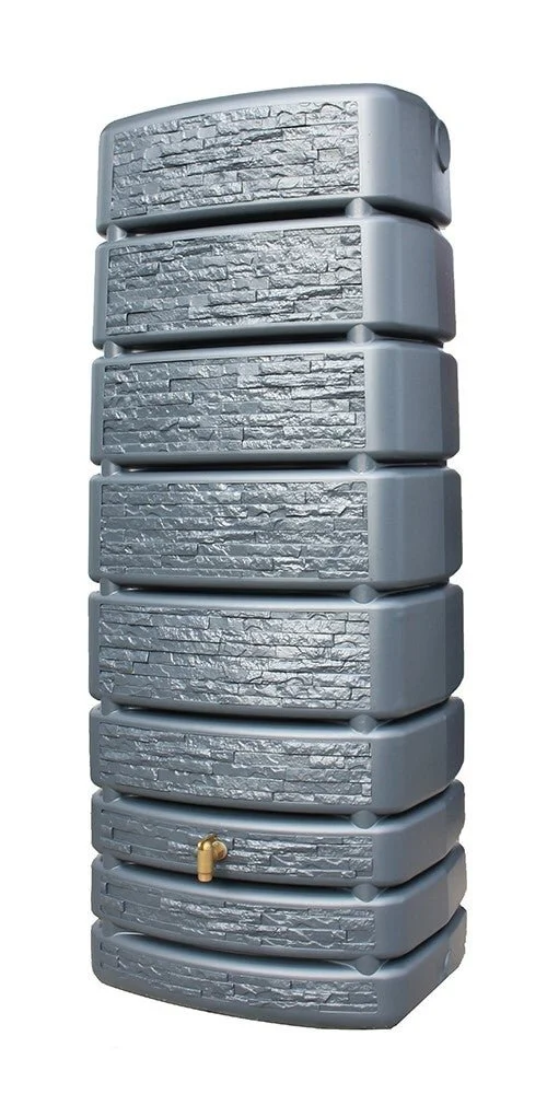 Récupérateur d'eau GARANTIA rectangulaire mural,Slim Stone , 500 litres, gris granit