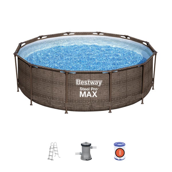 Piscine hors-sol tubulaire Steel Pro Max BESTWAY, Diam.3.66 x H.1 m