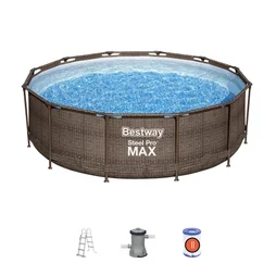 Piscine hors-sol tubulaire Steel Pro Max BESTWAY, Diam.3.66 x H.1 m