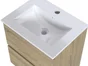 Meuble simple vasque, 2t l.60 x H.68 x P.47 cm, effêt chêne naturel, Mystic