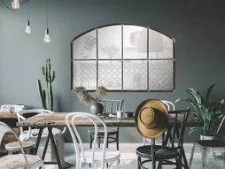 Miroir irrégulier, Arc industriel, l.120 x H.80 cm, noir