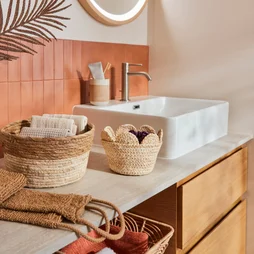 Panier H.12.5 x l.25 x P.12.5 cm, fibre vegetale