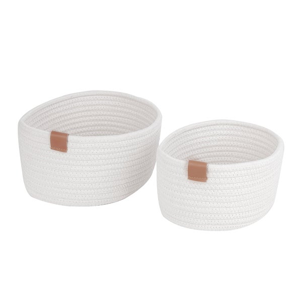 Panier polyester Magda beige H.11.5 x l.20 x P.27 cm