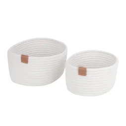 Panier polyester Magda beige H.11.5 x l.20 x P.27 cm