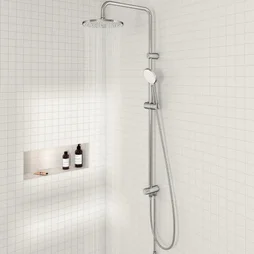Colonne de douche et bain sans robinetterie,chome, SENSEA Essential