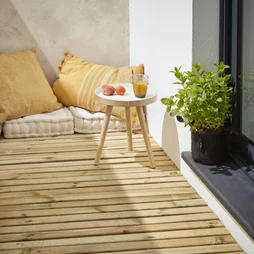 Terrasse enroulée en bois Matéa, FOREST STYLE, L.200 x l.90 x Ep.1.9 mm naturel