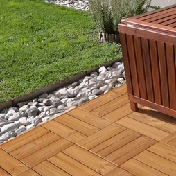 Dalles clips bois smartdeck, pin SCANDI thermotraite, L. 30 x l. 30 cm Ep. 29mm