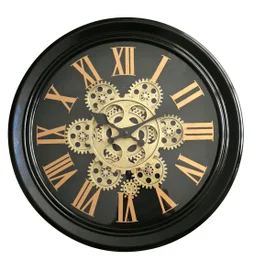 Horloge métal mécanisme noir 34 cm