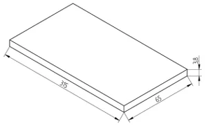 Plan de travail stratifié Marbre blanc L.315 x P.65 cm, Ep.38 mm
