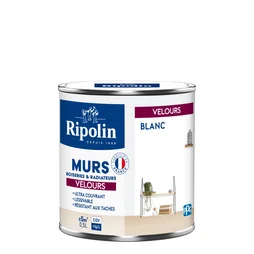 Peinture blanc mur, boiserie, radiateur RIPOLIN velours 0.5 l