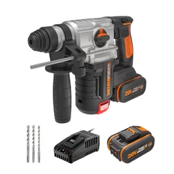 Marteau perforateur sans fil worx 2,2j brushless, 2x4.0ah 20v