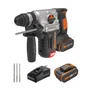 Marteau perforateur sans fil worx 2,2j brushless, 2x4.0ah 20v