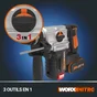 Marteau perforateur sans fil worx 2,2j brushless, 2x4.0ah 20v