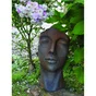 Visage de femme en pierre effet demi-rouille H.50 cm
