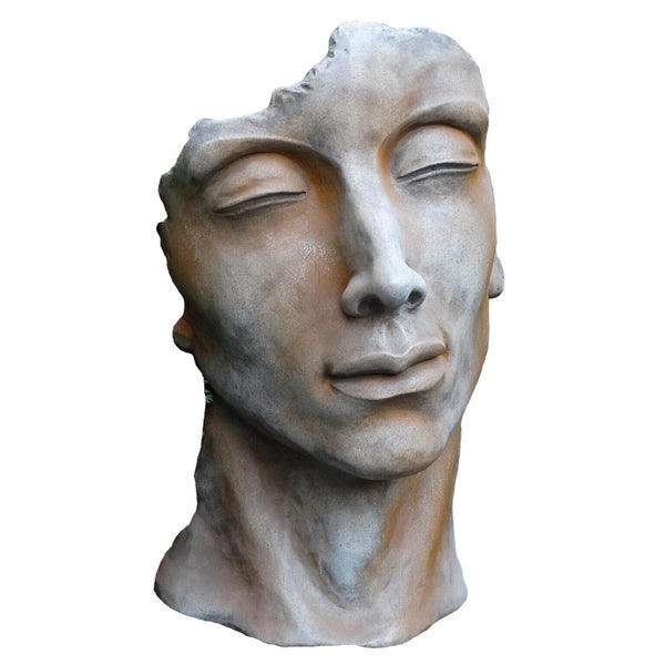 Visage homme effet demi-rouille H.53 cm