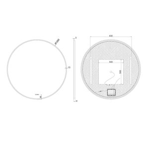 Miroir lumineux, l.120 x H.120 cm Diam.120 cm Renzo