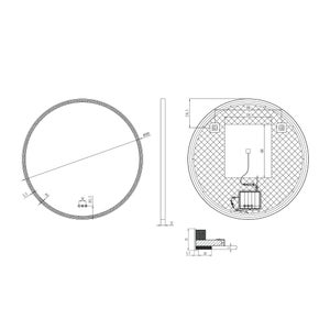 Miroir lumineux, l.90 x H.90 cm Diam.90 cm Solar