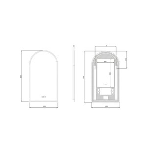 Miroir avec eclairage integre, l.50 x H.90 cm Renzo