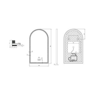 Miroir lumineux, l.50 x H.90 cm Solar