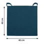 Galette de chaise Joy, bleu, l.40 x H.4 cm